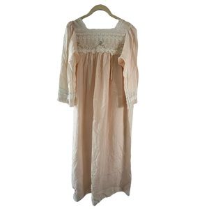 Vintage 60’s Silk Christian Dior Nightgown Pale Pink & Lace
